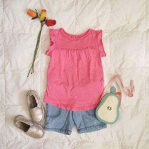 Pink cat sleeve top